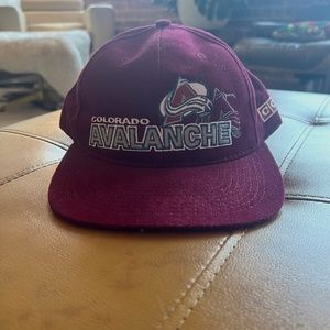 Vtg Colorado Avalanche Snapback Hat Cap CCM #1 Apparel Shadow Spell Out Vintage